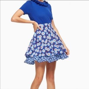 Kate Spade Tangier Blue Floral Mini Skirt NWT